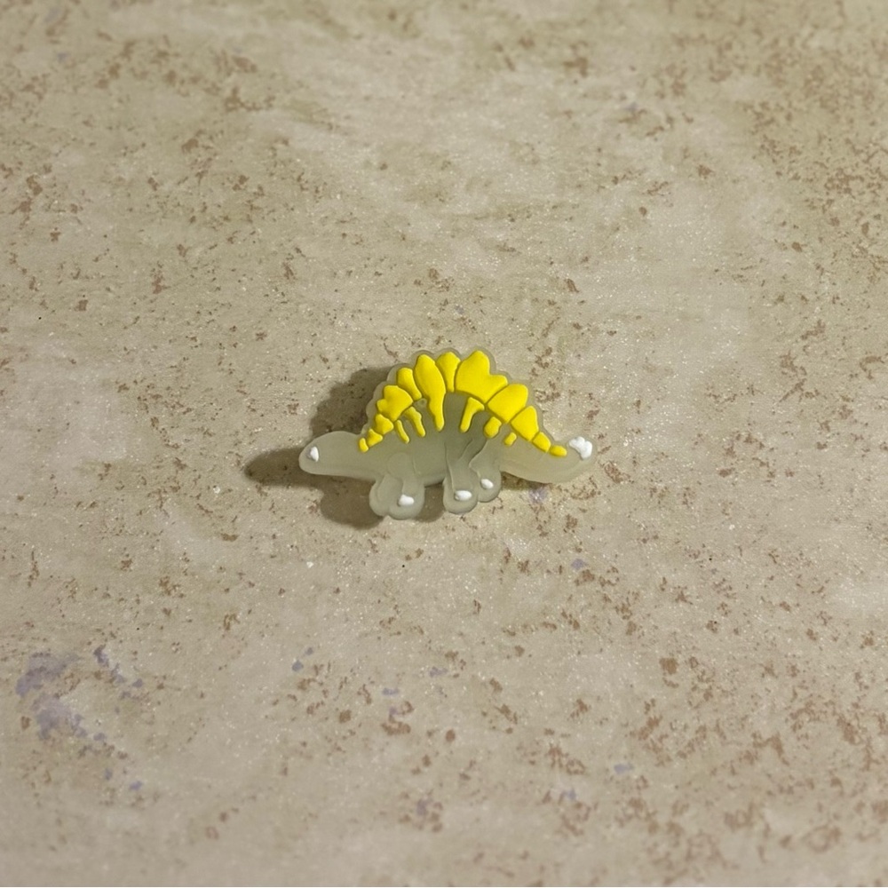 5/$15 CROCS jibbitz shoe charm Yellow Dinosaur